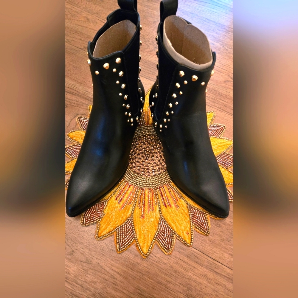 Studded Black Ankle Boots
